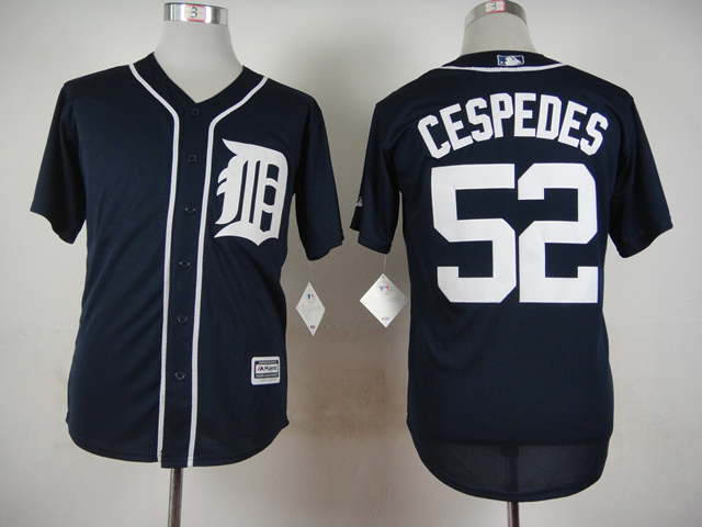 Men Detroit Tigers 52 Cespedes Blue MLB Jerseys